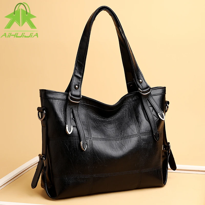 Fashion Large Capacity Ladies Shoulder Bag New High Quality Pu Leather Solid Color Handbag Large Capacity Ladies Messenger Bags high capacity leather handbag for ladies new sheepskin rivet for ladies one shoulder cross bag ladies retro handbag for ladies