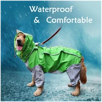dog raincoat waterproof dog suits dot rain cape medium big dogs hooded jacket poncho pet four legged rain coat chubasquero para