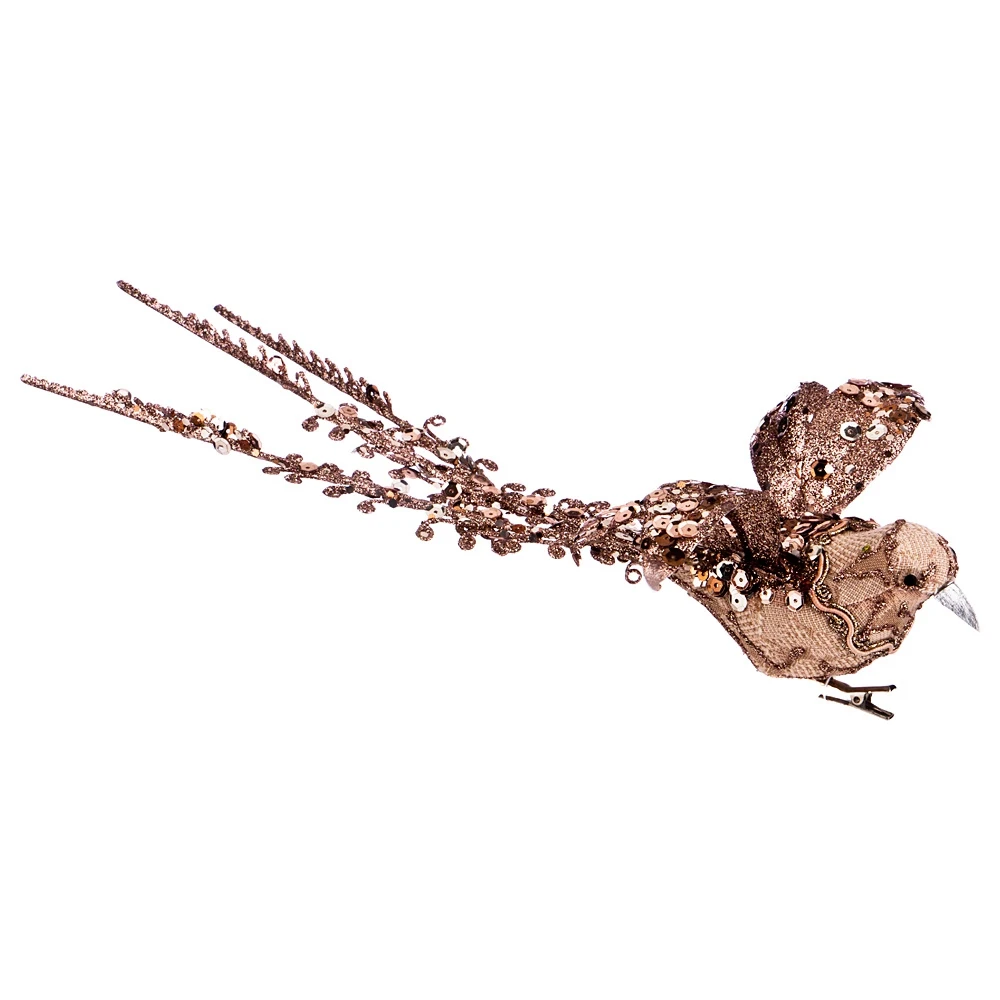 Изделие декоративное Райская Птица на клипсе. Длина 34 см Без упаковки|Кулоны и