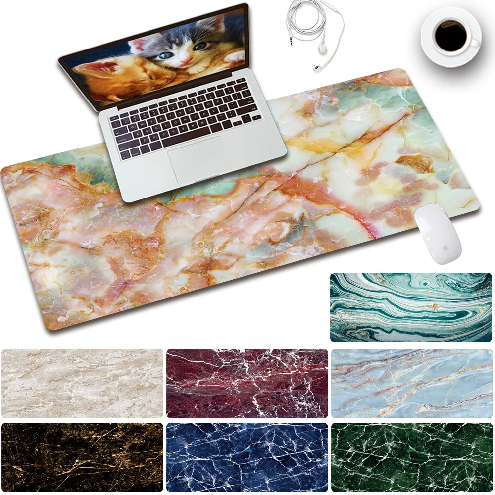 

Mouse pad Marble Print Pattern Portable Large Mouse Pad Gamer Waterproof PU Leather Mat Computer Mousepad Keyboard Table Mat