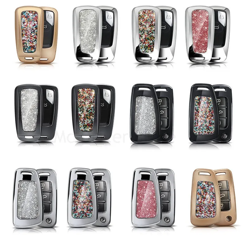 Автомобильный ключ чехол со стразами в виде ракушки для Audi A1 A3 A4 B9 Q3 Q5 Q7 TT TTS 8S S1 S3 2005