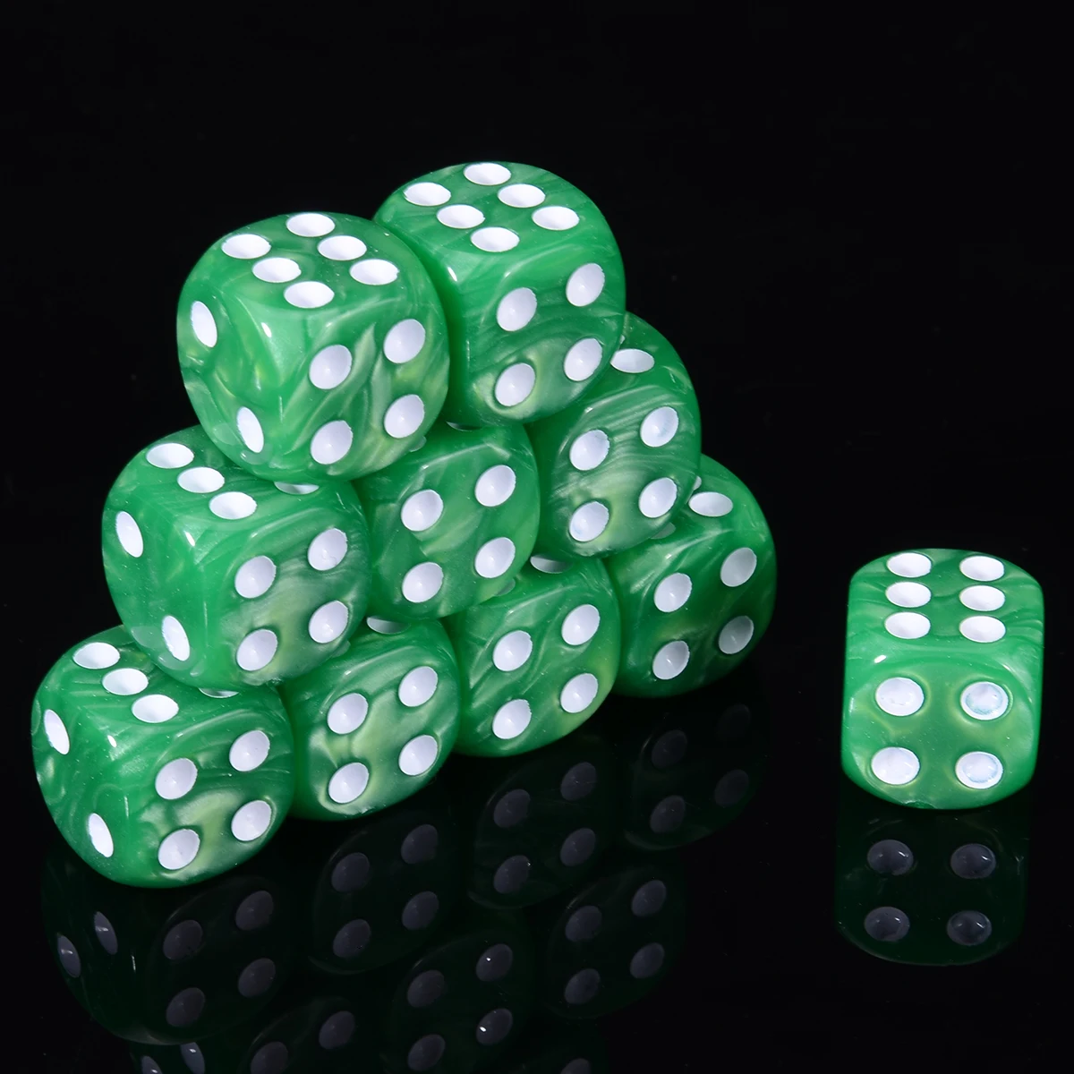 Green Горячие 10 шт. Круглый угол жемчужные драгоценные кости 6 сторонние 16 мм игральные кости настольные бар игры вечерние забавные инструменты товары для развлечений - Цвет: Green