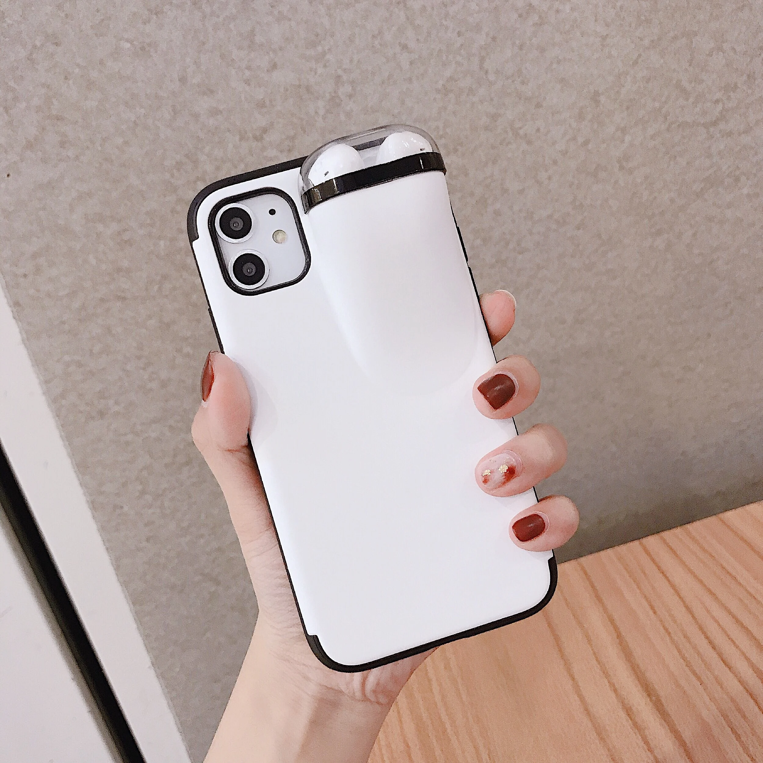 2 в 1 чехол для iPhone с гарнитура Airpods коробка хранения 11 Pro XS MAX XR X 7 8 Plus Мягкий