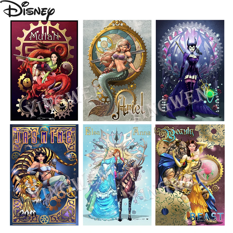 

Disney Princess Diamond Embroidery DIY Diamond Painting Beauty And The Beast Villains Cross Stitch Home Decor Steampunk Style