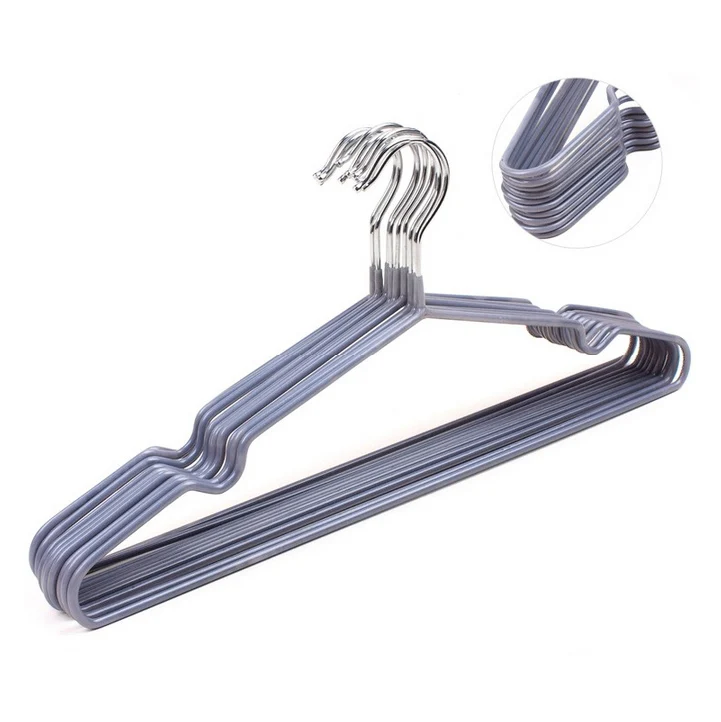 Colorful Clothes Hangers Rubber Stainless Steel Clothing Rack Shirt Pants Drying Hook Non Slip Вешалка Для Одежды
