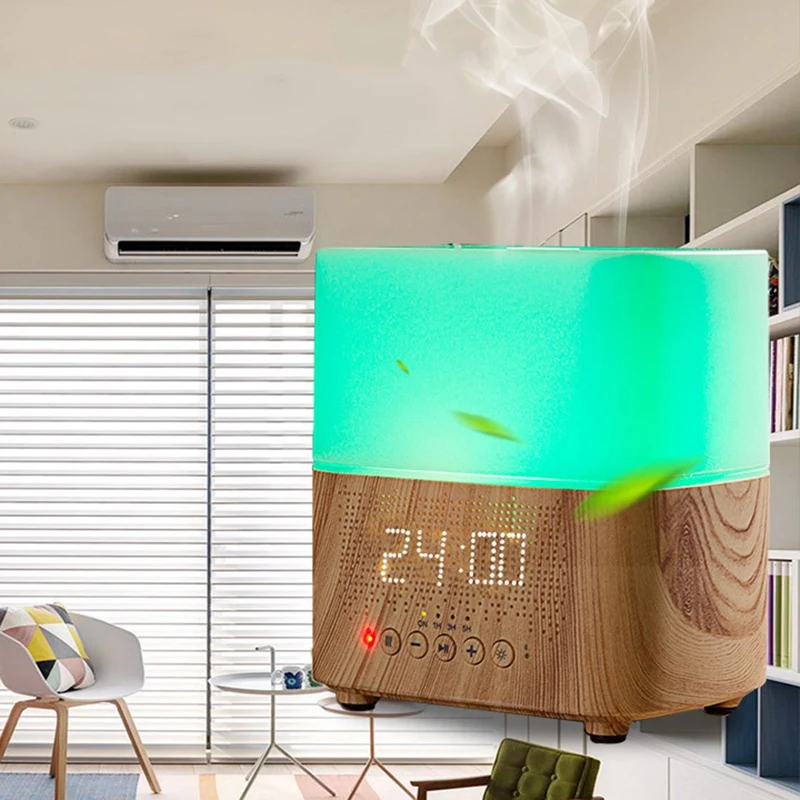 300Ml Multifunctional Bluetooth Aroma Oil Diffuser with Alarm Clock Aromatherapy Ultrasonic Air Humidifier for Room Home Office | Бытовая