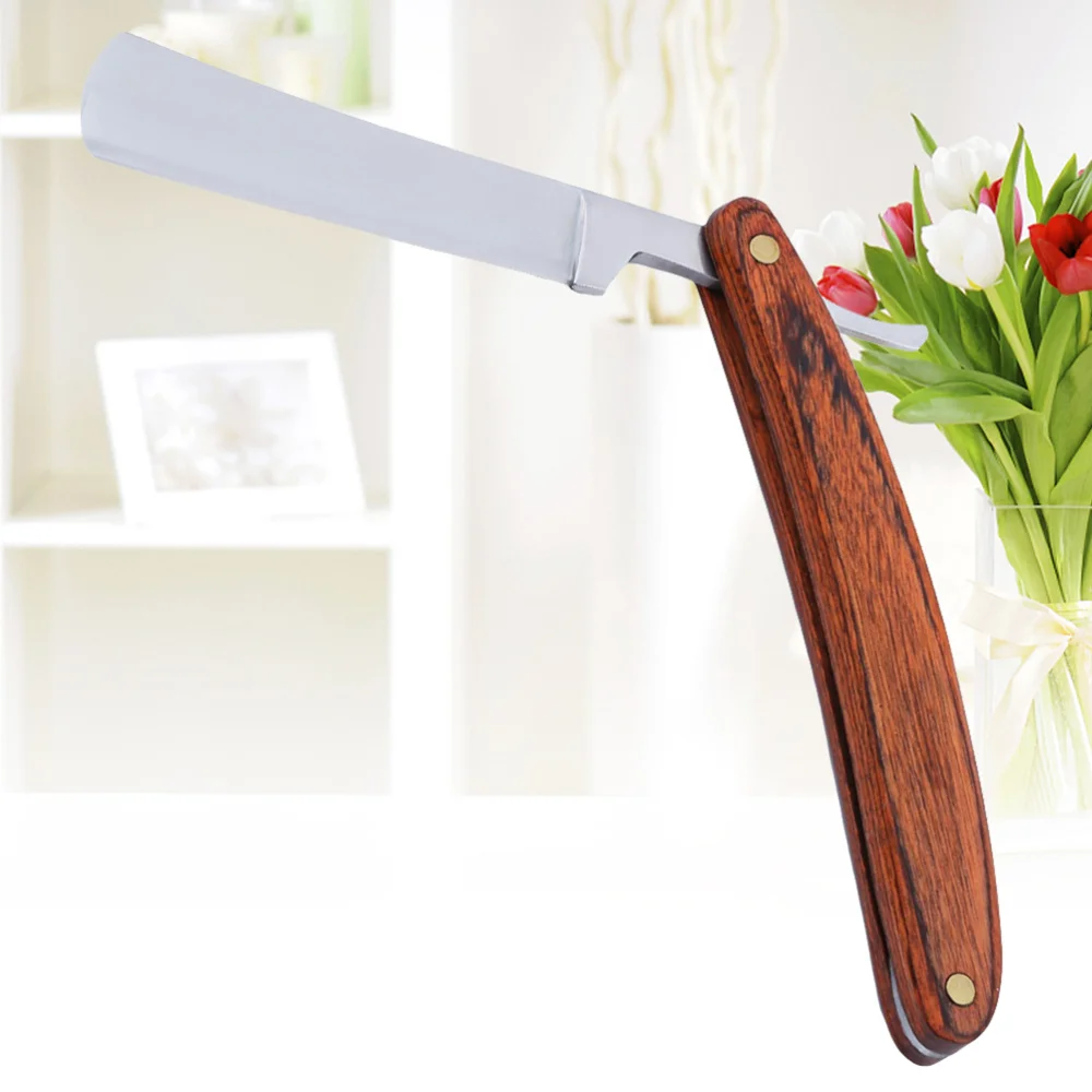 

Classic Steel Straight Edge Salon Barber Shaving Razor Shaver Wood Handle