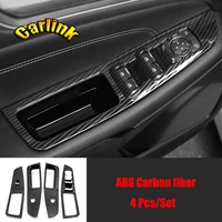 abs carbon fiber for ford edge 2018 2019 2020 lhd door window glass lift control switch panel cover trim sticker car styling