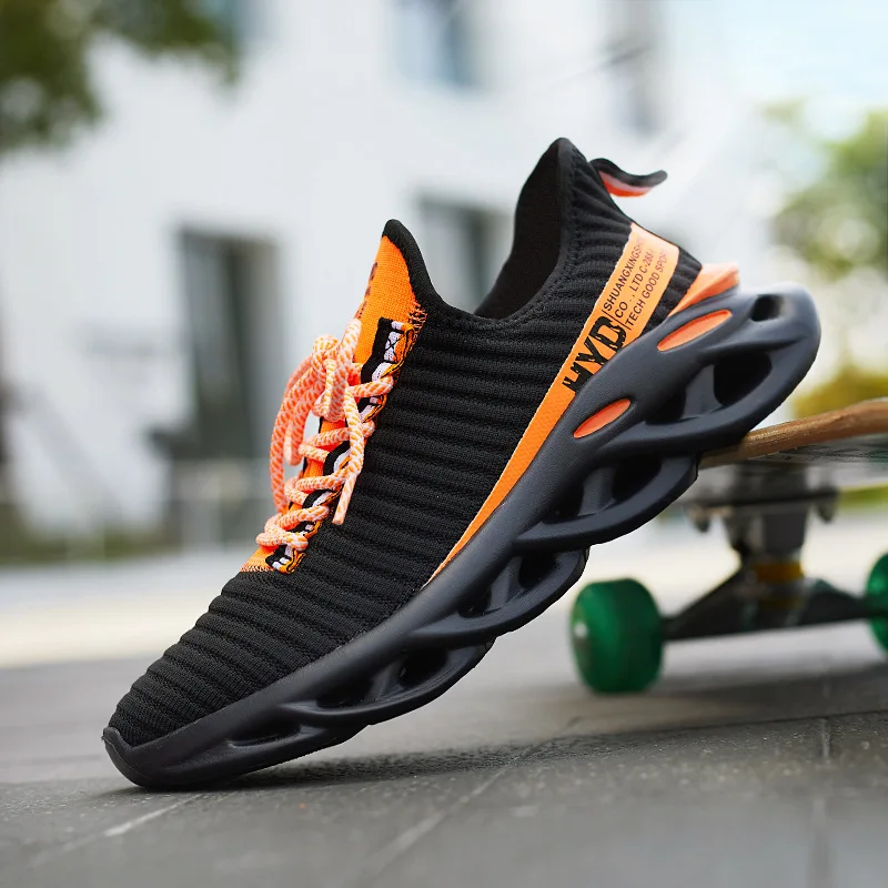 Summer Trend Style Men's Casual Shoes 2019 New Fashion Breathable Mesh Light Personality Sneakers Flying Weaving Tenis Masculino | Спорт и