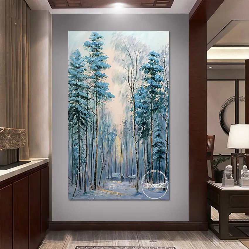 Художественная Картина на холсте с изображением плотных лесов в глубине