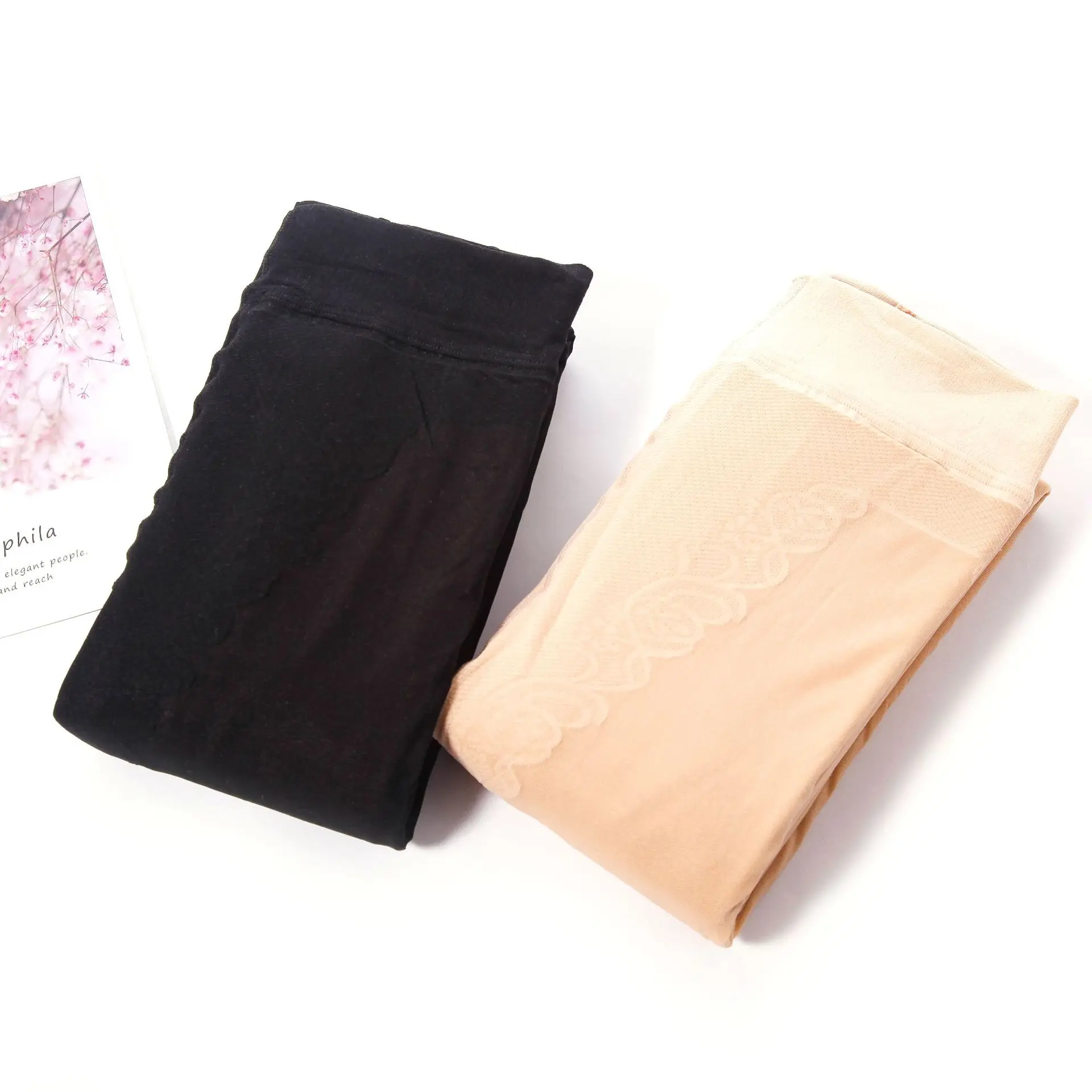 Зимние осенние двухслойные колготки эластичные теплые с высокой талией