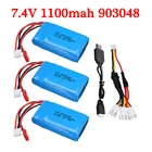 Литий-Полимерный Аккумулятор 7,4 в 1100 мАч для Wltoys V353 A949 A959 A969 A979 K929, аккумуляторы для гоночных автомобилей, вертолетов, лодок, запасные части