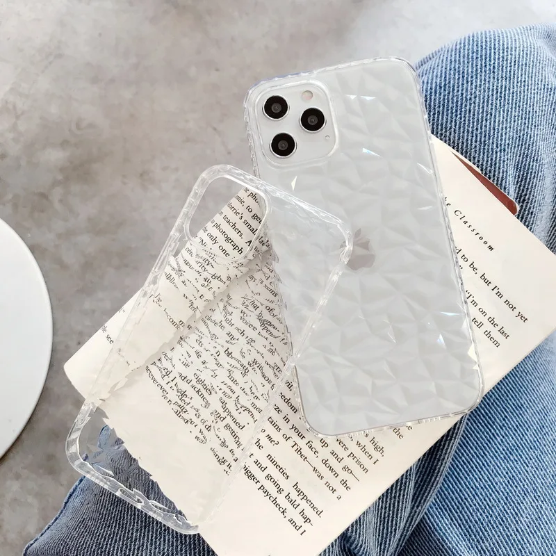Для iPhone 12 11 Pro Max Mini XR XS X 8 7 6 6S Plus SE 2020 кристально Блестящий резиновый мягкий