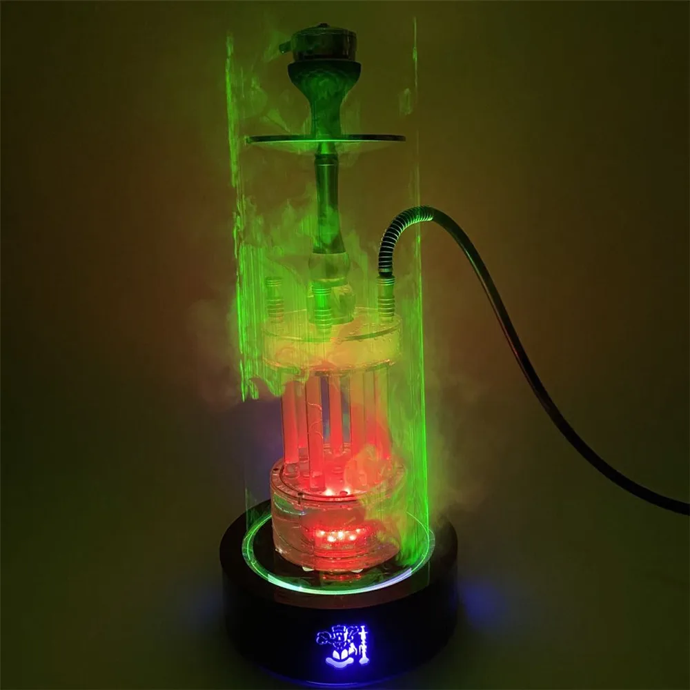 Premium Arab Hookah Base Large-scale Shockproof Colorful Laser Light Tray Sheesha Chicha Narguile Portable Hookah Accessories