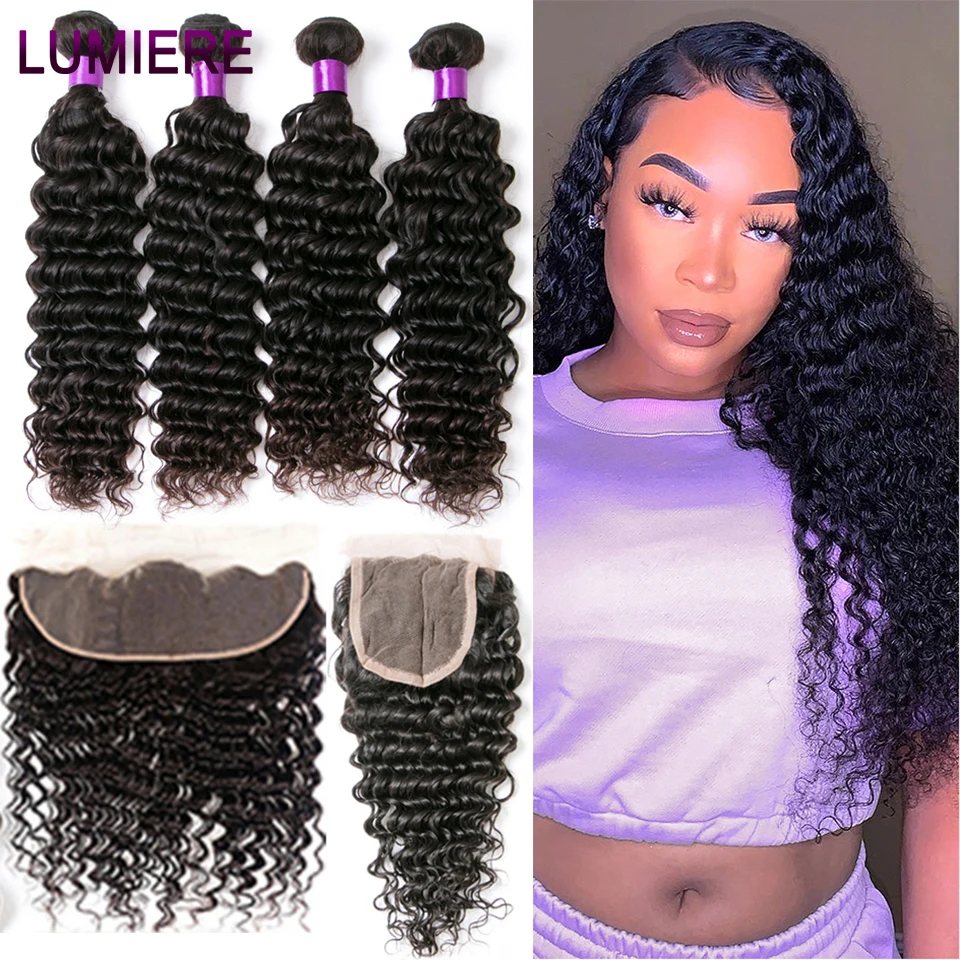 Пряди с глубокой волной и фронтальной бразильской шерстью пряди для наращивания