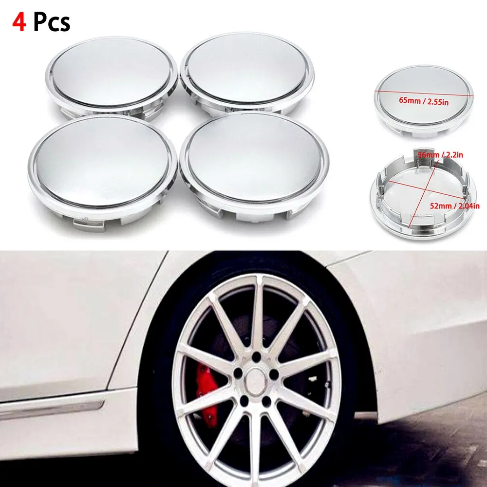 

4pcs/set 65mm Universal Chrome Car Wheel Center Hub Caps Badge Emblem Sticker Decal Wheel Rim Dust-proof Cover