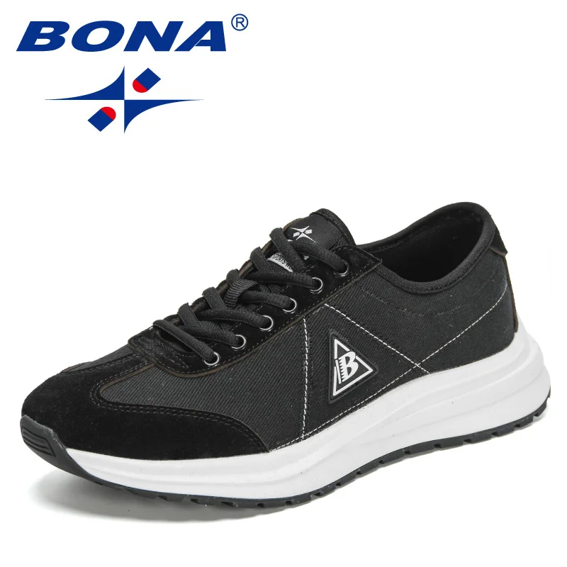 

Мужские кроссовки BONA, сетчатые дышащие Нескользящие, Повседневная Удобная Уличная обувь, популярные дизайнерские мягкие туфли, 2021