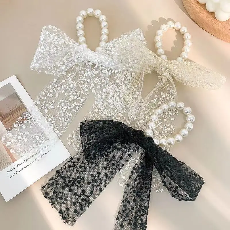 Резинка для волос женская с жемчужинами Корейская Роскошная модная эластичная