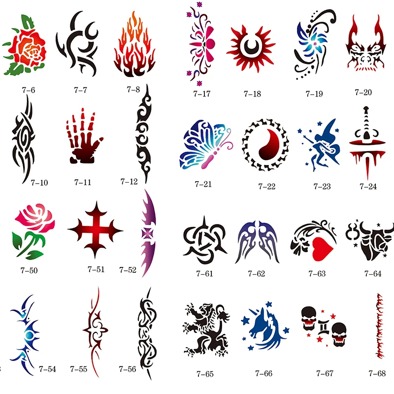 Шаблон татуировки золотой Феникс Аэрограф трафареты 100 шт тема животных