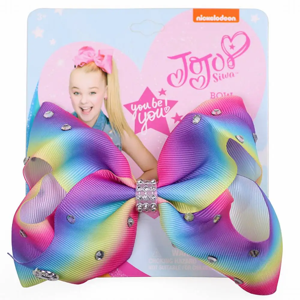 1 шт. большой бантик 8 &quotбант с зажимами Радуга Джамбо банты для волос Детские