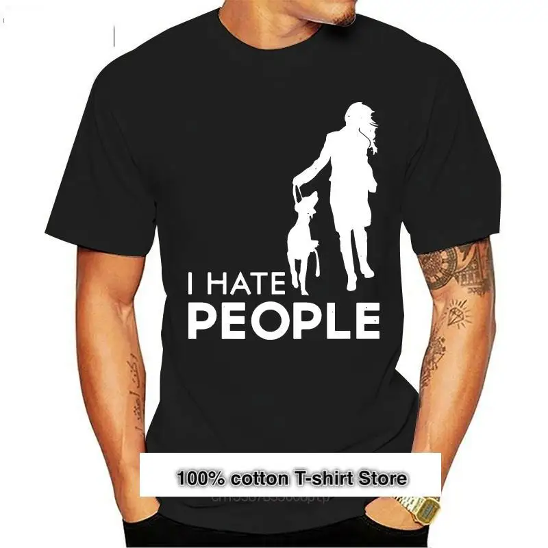 

Camiseta negra I Hate людей I perro y Love para el Día National del perro, ropa de S-3Xl informal, nueva