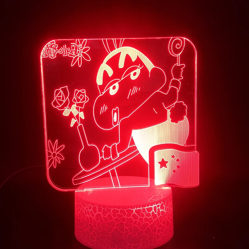 

The Japanese Anime Crayon Shin-chan 3D Lamp Lovely Gift for Teenager for Bedside Decorative Bright Base Led Night Light Lamp