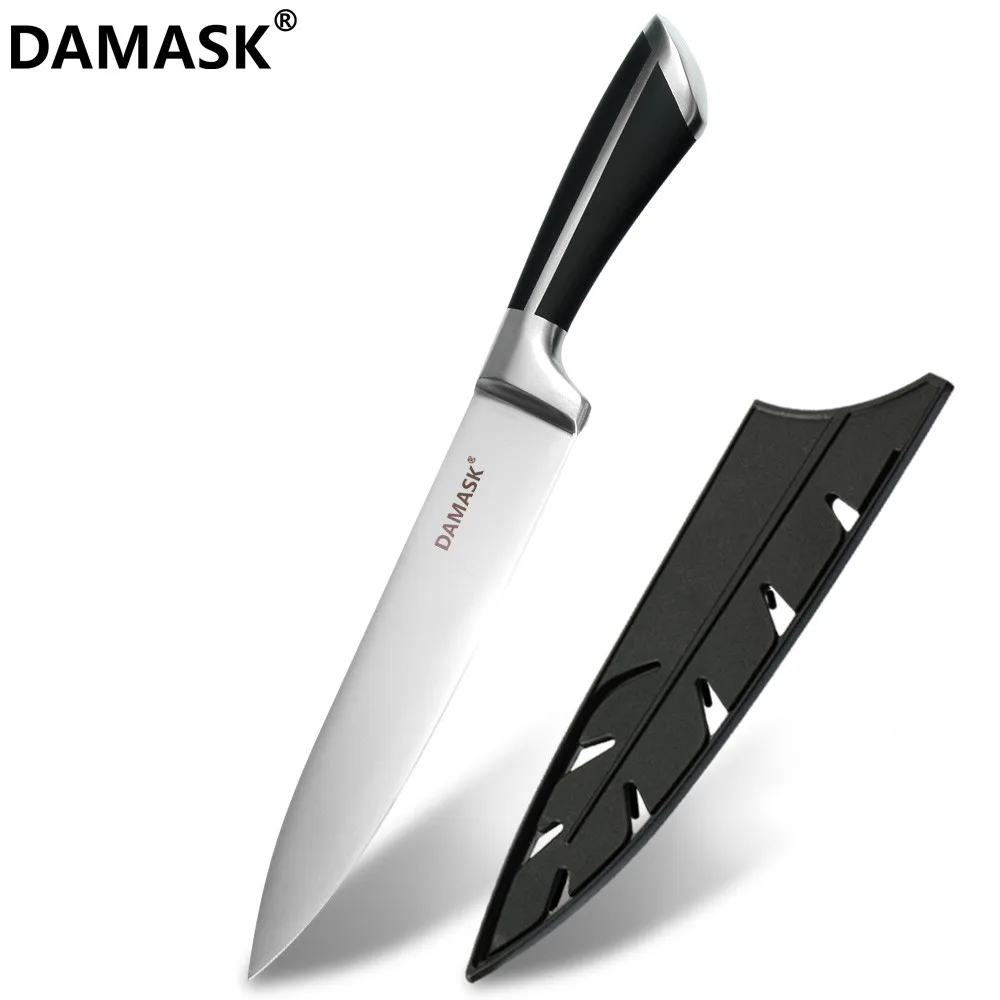 8 inch Chef Дамасские кухонные ножи из нержавеющей стали, нож для очистки овощей Santoku, ножи для нарезки хлеба, ножи для овощей, мяса, рыбы, кухонная принадлежность - Цвет: 8 inch Chef