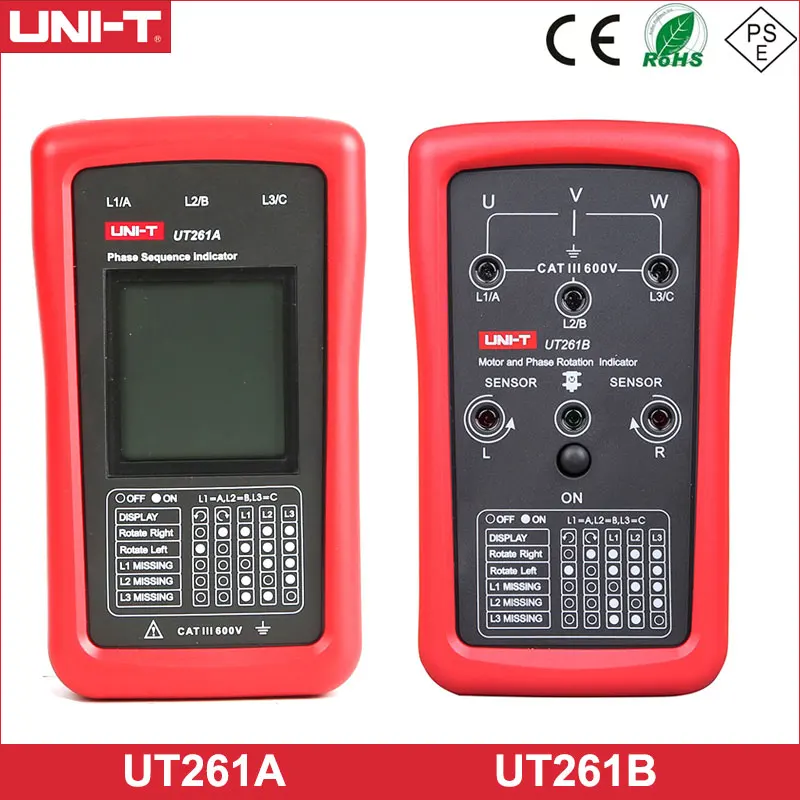 

UNI-T UT261A phase sequence tester lack phase meter motor rotation indicator AC 40 700V 90 600V UT261B