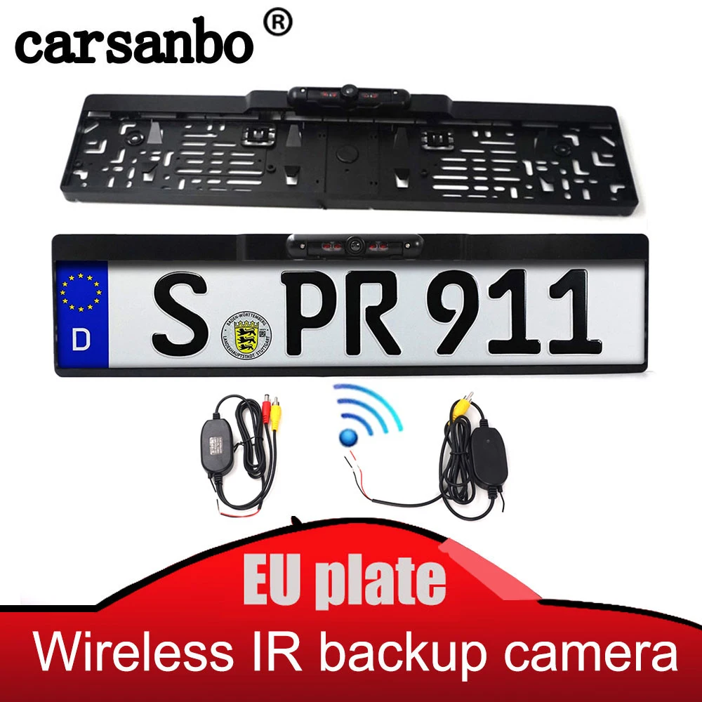 Беспроводная рамка номерного знака ЕС камера Инфракрасный светильник ночного