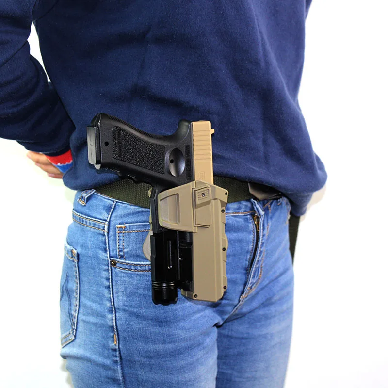 Тактический пистолет кобура для Glock 17 18 Подвижный чехол пистолета с фонариком