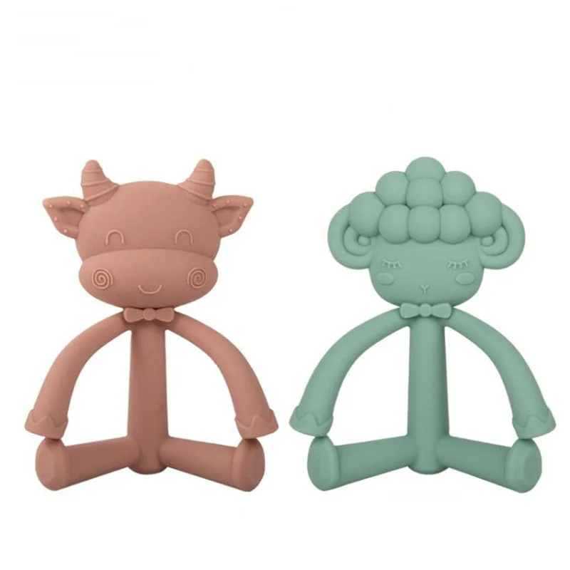 Mordedor de silicona para beb&eacute;, juguetes de dibujos animados para reci&eacute;n nacido, lactancia infantil sin BPA, regalos de dentici&oacute;n, accesorios para beb&eacute;, 1 ud.-0
