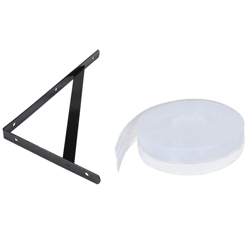 

6 шт. сверхмощный кронштейн для полки, L-образные кронштейны 90 градусов и 1 шт. летние уплотнения дверей и окон Резиновая полоса для шва двери