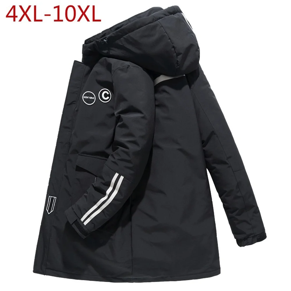 2019 мужская зимняя куртка 4XL 10XL Толстая теплая парка с капюшоном простое длинное