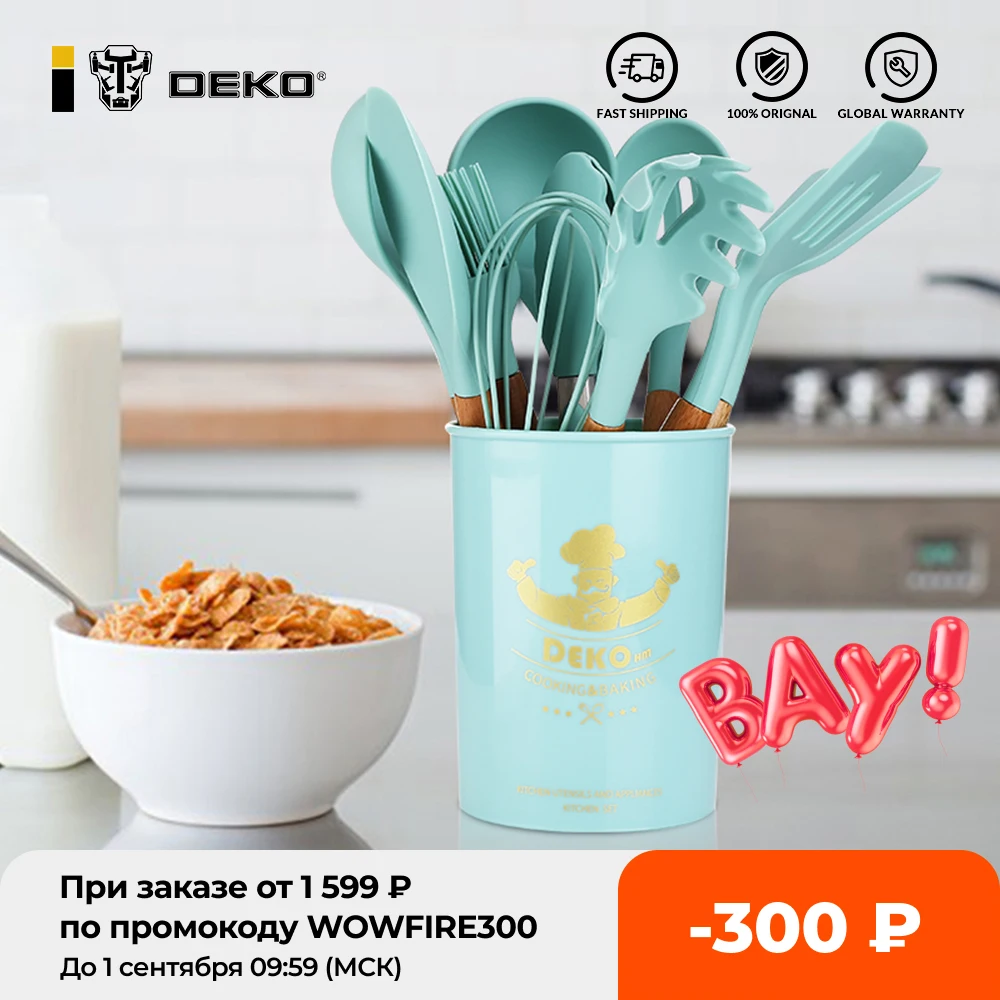 DEKO антипригарная термостойкая ручка лопатка ложка силиконовая кухонная посуда
