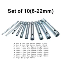 8 19mm 6 22mm 6pc10pc metric tubular box wrench set tube bar spark plug spanner steel double ended for automotive plumb repair