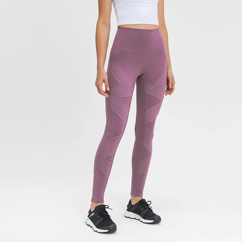 

Quick Dry Net Yarn Yoga Running Pants Black High Waist Elastic Fitness Slim Sport Pants Gym Leggings for Women Trousers