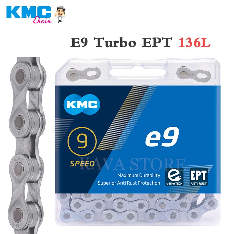 

KMC E-BiKE Chain E9/E10/E11/E12 Bicycle Chain 9S/10S/11S/12S EBike Parts 130/136 Link Anti-rust Electric Sport Bicycle Original