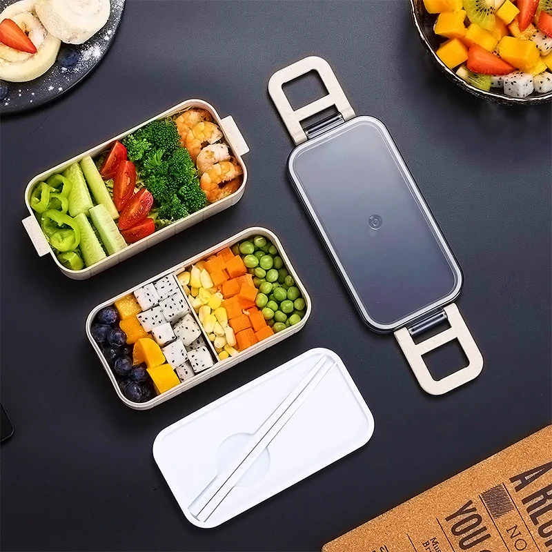 

Wheat Straw Microwave Bento Box Child Lunch Box Leak-Proof Japanese Bento Lunch Box For Kids School Food Container