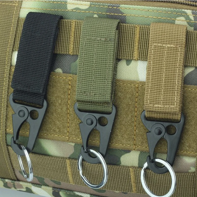 

3PCS Outdoor Carabiner High Strength Nylon Molle Waist Belt Buckle Hanging System Tactical Backpack Key Hook Webbing Buckle