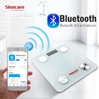 Цифровые кухонные весы Sinocare, умные весы из нержавеющей стали с Bluetooth и светодиодным дисплеем