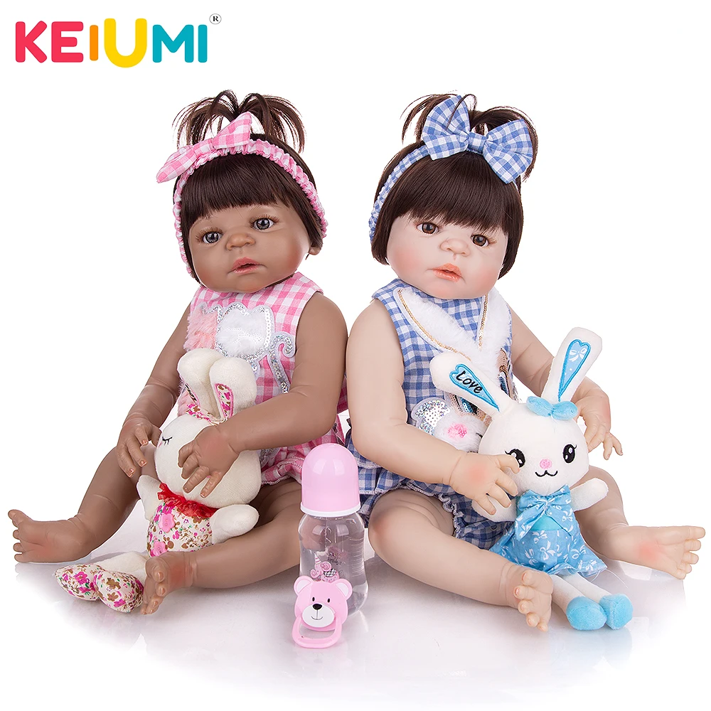 KEIUMI 57 см силиконовая кукла для всего тела реалистичные куклы близнецов девочек