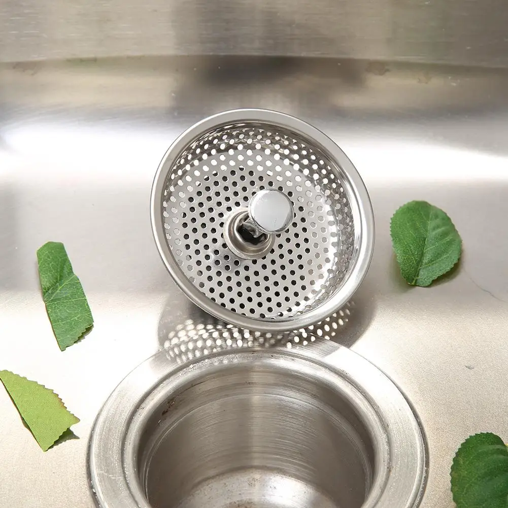 

Kitchen Sink Stopper Plug Filter Cover Stainless Steel Drainer Bathroom Basin Strainer Household Replacement Supplies