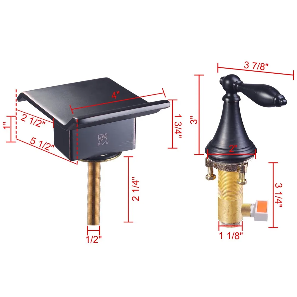 3 Широкий с отверстиями Ванная комната раковина римская Ванна Водопад кран для