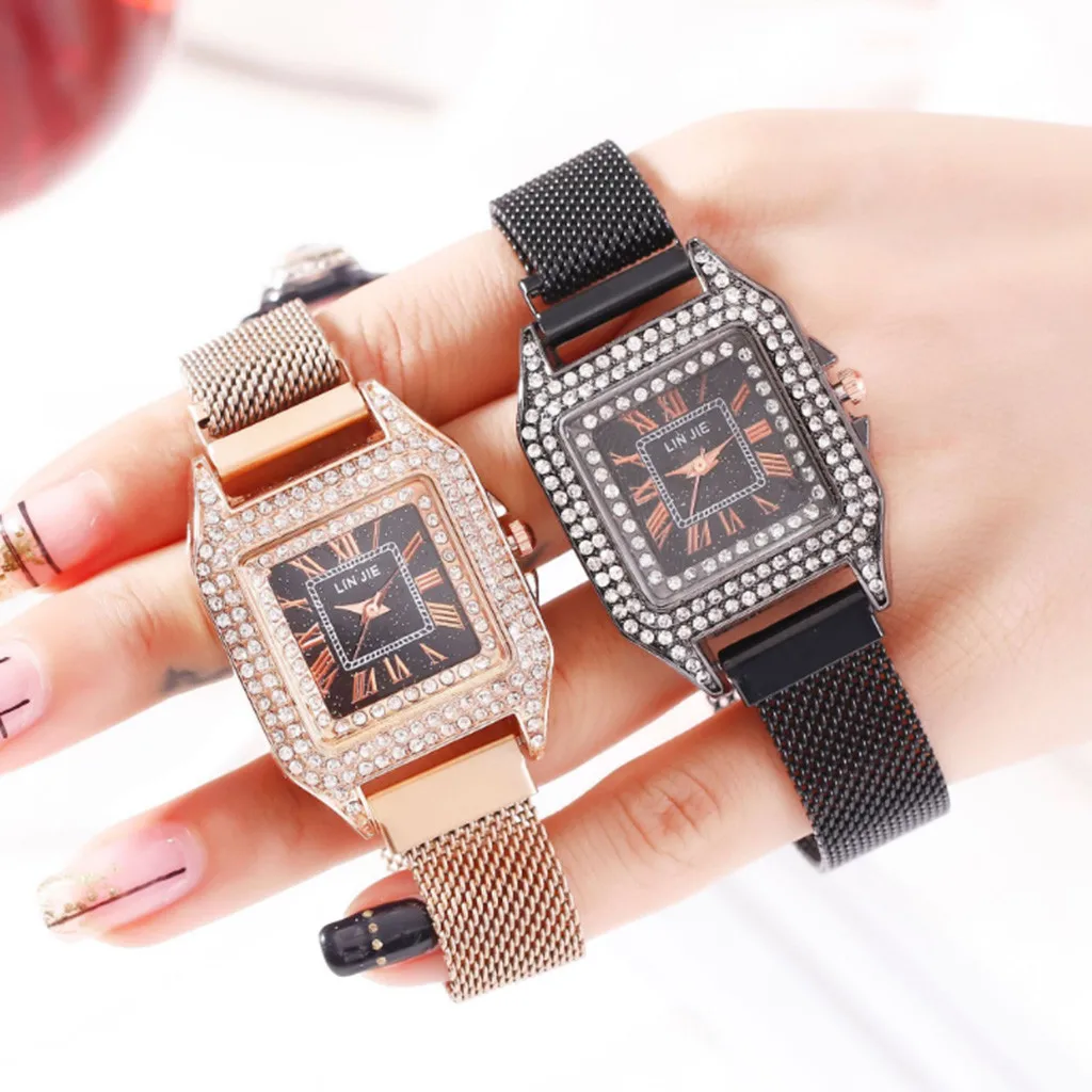 2020 модные часы для мужчин роскошный квадратный чехол с магнитной пряжкой