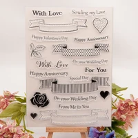 with love wedding clear stamp transparent silicone seal for diy scrapbooking card making photo album decoration crafts gift