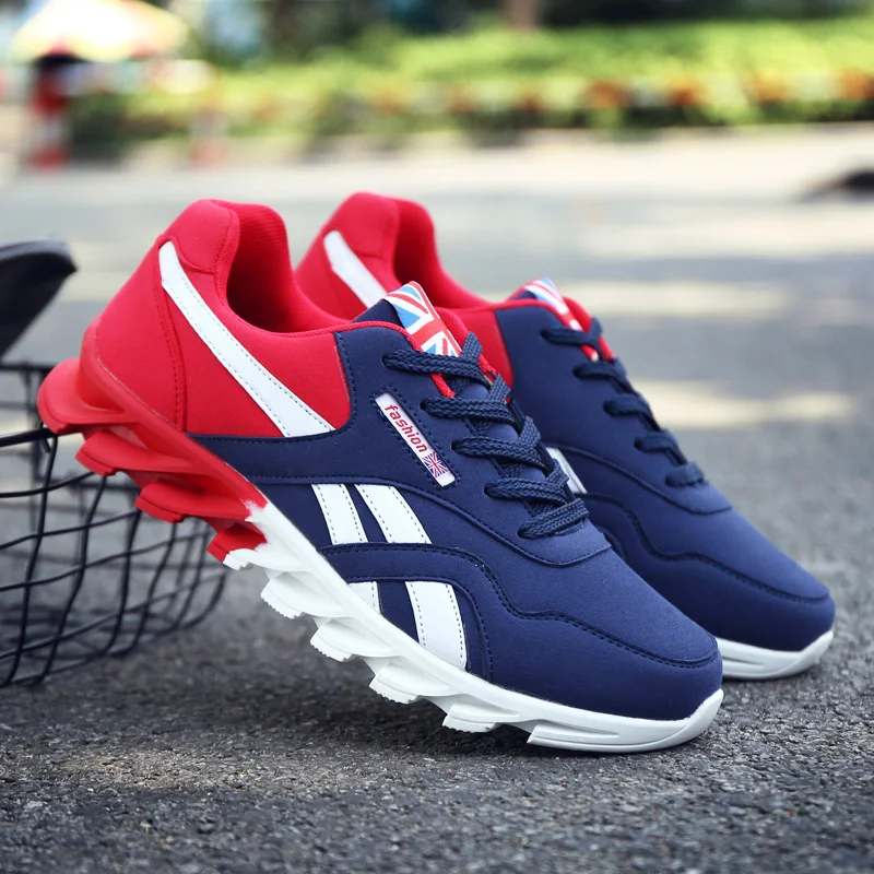 Мужские кроссовки для бега Осенние новые из искусственной кожи высокое качество