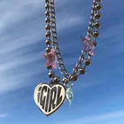 Ожерелье женское из нержавеющей стали, с подвеской в виде сердца