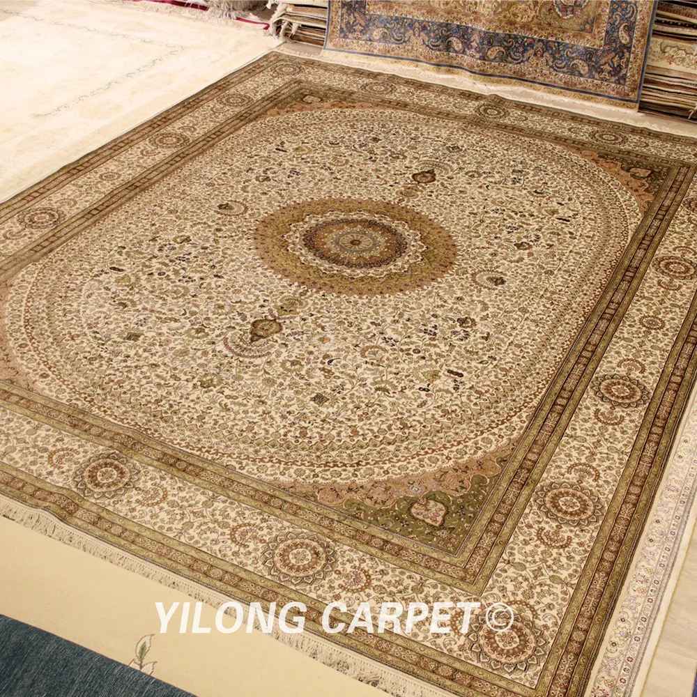 YILONG 9 'x 12' ручной работы Классический персидский шелковый ковер роскошный