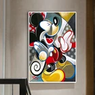 Постеры Disney с изображением Микки маслом, картина мыши, холст, настенные картины, картина для гостиной, современный декор