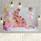 Avezano девушка 1st День рождения фон для фотосъемки с изображением розового Бумага цветы детские надувные шарики портрет декоративный фон для студийной фотосъемки